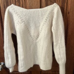 Sezane White Knit Sweater